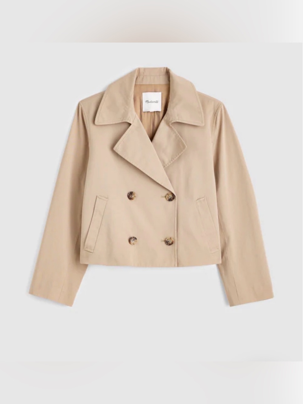 Madewell Womenโs Cropped Trench Coat.M.NWT.